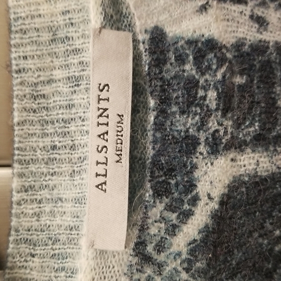 💕ALLSAINTS💕 Python Jumper Sweater ~ Blue Snakeskin Animal Print Medium M NWT - Picture 6 of 9